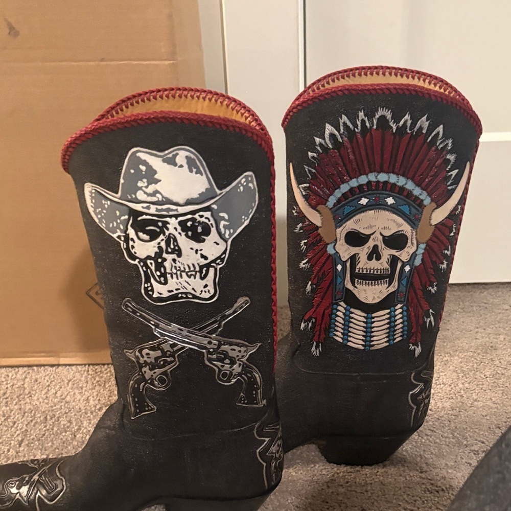 Liberty Boot Company hand made tooled, Lynard Skynard cowboy Boots. NIB. - Picture 6 of 13